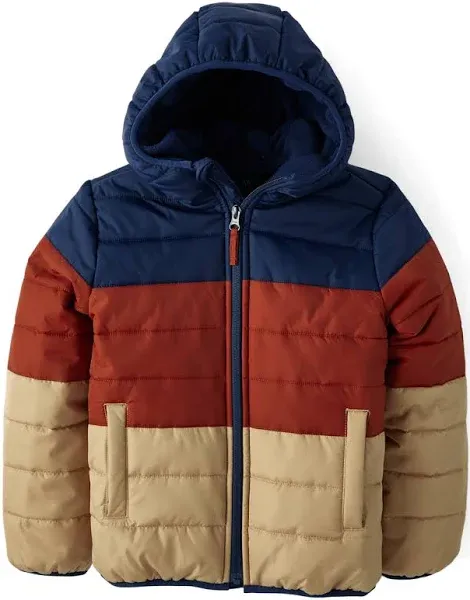 The Children's Place Boys' Colorblock Puffer Jacket