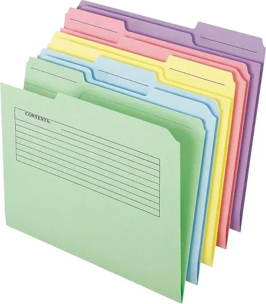 Pendaflex Printed Notes Folder 1/3-Cut Tabs Letter Size Assorted 30/Pack 45269