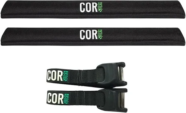 Cor Surf Aero Roof Rack Pad and Premium No-Scratch Buckle Tie Down Straps Silicone for Surf, SUP, Kayak and Canoe