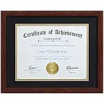 8.5x11 Certificate Frame - Classic Coffee Color Frame - Displays Diploma 8.5x...