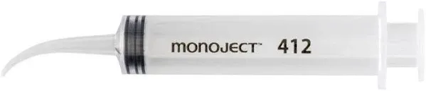 Monoject Curved Tip Irrigation Syringe 12 mL, Box of 50