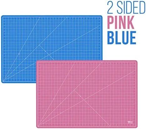 US Art Supply 24&#034; x 36&#034; PINK/BLUE Professional Self Healing 5-Ply Double Side...