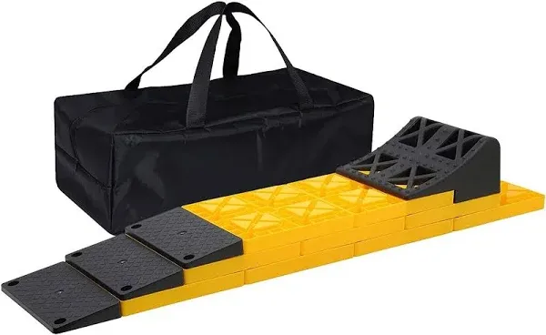 Homeon Wheels Camper Leveling Blocks, Ideal for Leveling Single and Dual Wheels, Heavy Duty RV Leveling Blocks and Chocks Anti-Slip Pads Design,