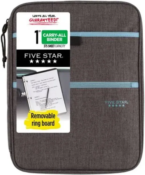 Five Star Carry-All Zipper Binder - 1" Binder Capacity - 225 Sheet Capacity