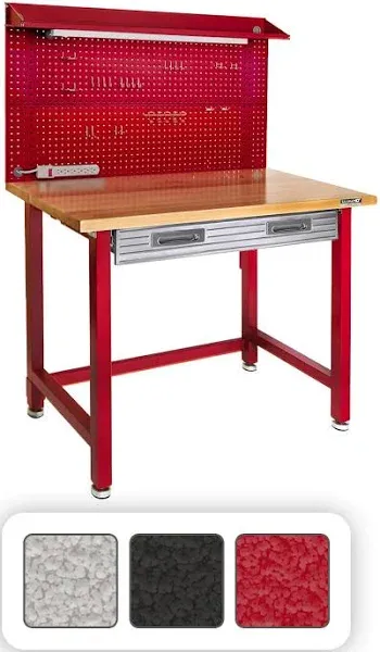 UltraHD® Lighted Workcenter w/ Wood Top and Pegboard