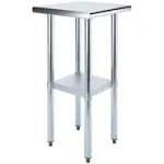 Amgood 18 in. x 18 in. Stainless Steel Table with Shelf, Metal