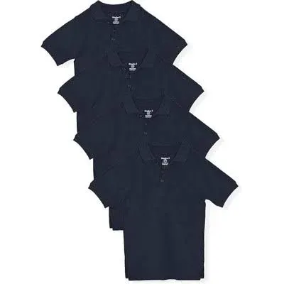 Studio 3 Boys Boy’s 4-Pack School Uniform Short and Long Sleeve Pique Polo Shirts