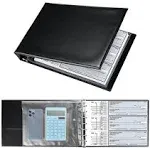 7 Ring Business Check Book Binder, 600 Checks Capacity for 9" x 13" Sheets, PU Leather Checkbook Holder with Zip Pouch