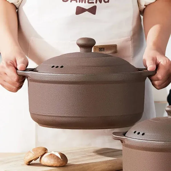 Natural Terracotta Casserole with Lids