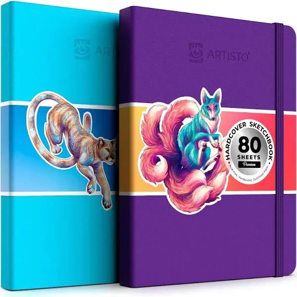 ARTISTO 8.5x11" Premium Hardcover Sketchbook Pack of 2 125 GSM