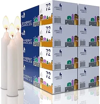 Shabbat Candles - Traditional Shabbos Candles - 3 Hour - 72 Candles