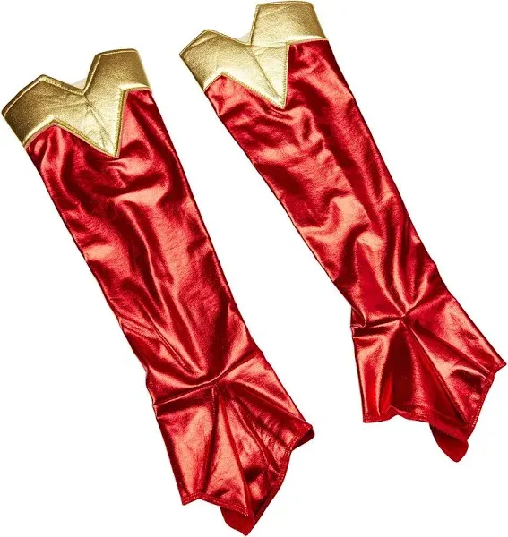 Supergirl Boot Tops Toppers Womens Adult Superhero Cosplay Super Girl Red Gold