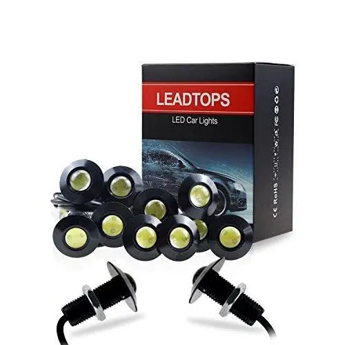 Eagle Eye LED Lights, 10-Pack DIY 12V Ultra Thin 23Mm Eagle Eye Bulb Fog Tail DR