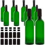 Cornucopia Plastic Wine Bottles (10-Pack, Green); Empty Bordeaux-Style Wine B...