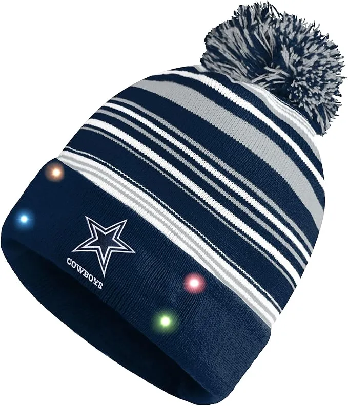 FOCO NFL Horizontal Stripe Light Up Beanie