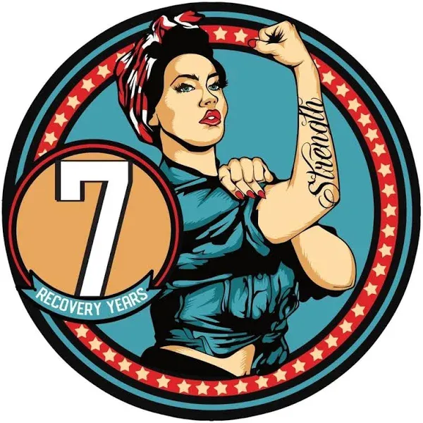 2 Year Sobriety Coin - Rosie The Riveter AA Chip and Medallions with Third St