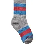 Smart Wool Kid's Hike Full Cushion Crew Socks Grey Stripe