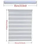  Horizontal Window Shade Blind Zebra Dual Roller Blinds Day 33.5&#034; x 90&#034; White