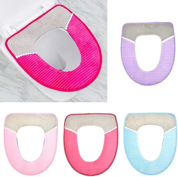 4 Pcs Toilet Seat Cover Pad Thicker Washable Toilet Seat Cushion Mat Winter