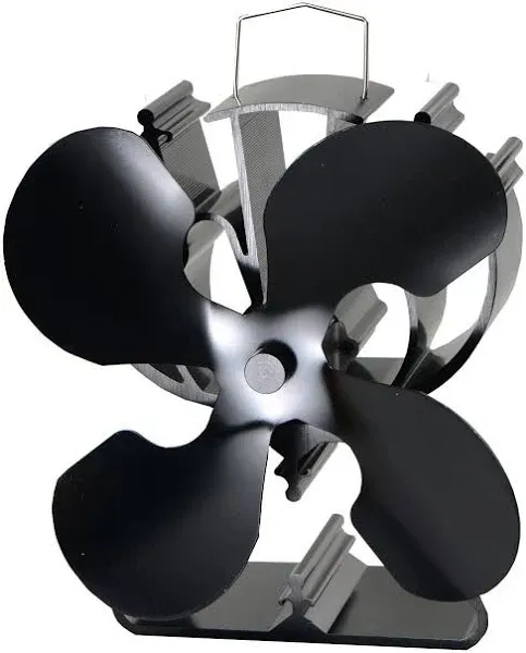 VODA 4-Blade Heat Powered Stove Fan for Wood/Log Burner/Fireplace increases 80% more warm air than 2 blade stove fan