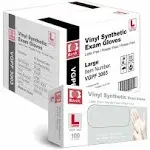 Basic Medium Clear Vinyl Synthetic Exam Gloves - Case of 1000 (VGPF 3002)