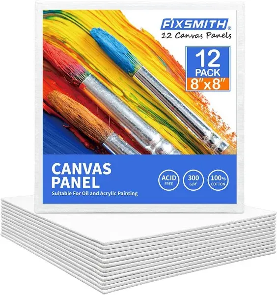 Painting Canvas Panels - 6 X6 Inch Canvas Panel Super Value 12 Pack Canvases,100