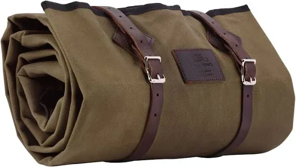 1844 Helko Werk Handmade Waxed Canvas Cowboy Bedroll - Camping Bed Roll with Leather Straps and Zipper - Waterproof Waxed Canvas Portable Bed Outdoor Camping (Bedroll Field Tan) #F8761FT