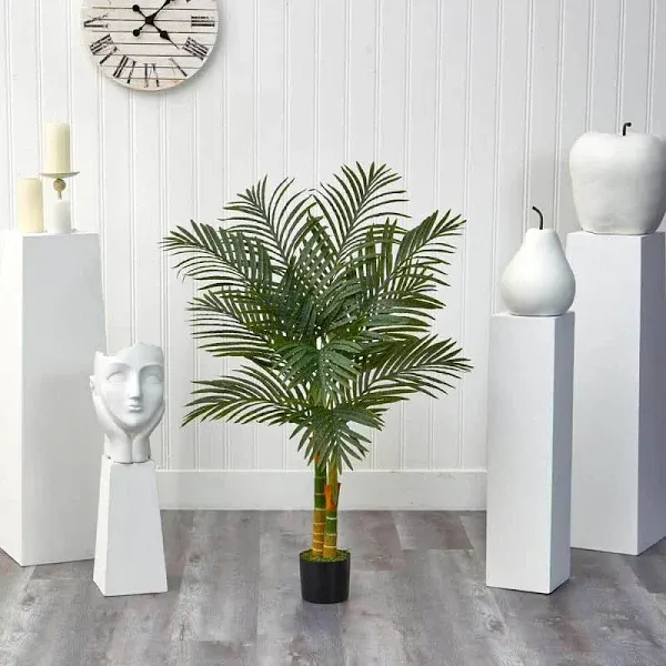 Nearly Natural Artificial Golden Cane Palm Tree