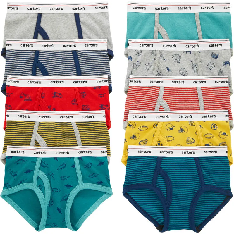 Multi 10-Pack Cotton Briefs Underwear | skiphop.com