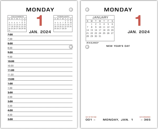 At-A-GLANCE Two-Color Desk Calendar Refill