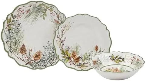 Certified International Winter's Forest Melamine Dinnerware Set