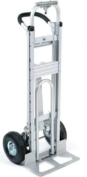 241632 Global Industrial Aluminum 3-in-1 Convertible Hand Truck With Pneumatic Wheels