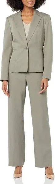 Le Suit Womens Herringbone 2PC Pant Suit