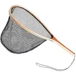 Tear Drop Fly Fishing Landing Net Wooden Frame Trout Bass Catch and Release Net 