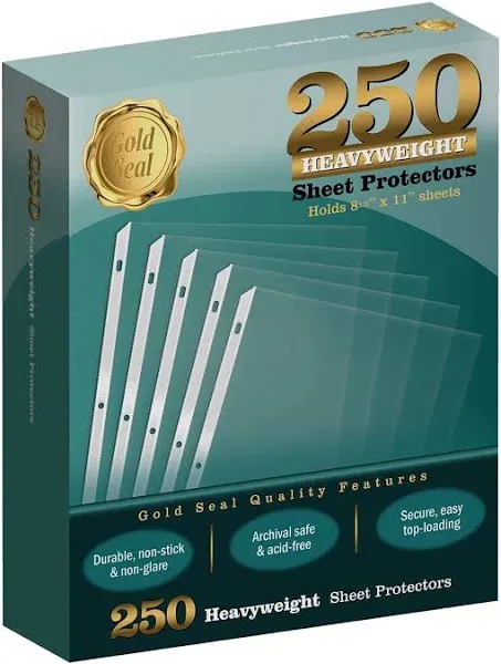 GOLD SEAL 500/Box Clear Heavyweight Poly Sheet Protectors8.5 x 11"