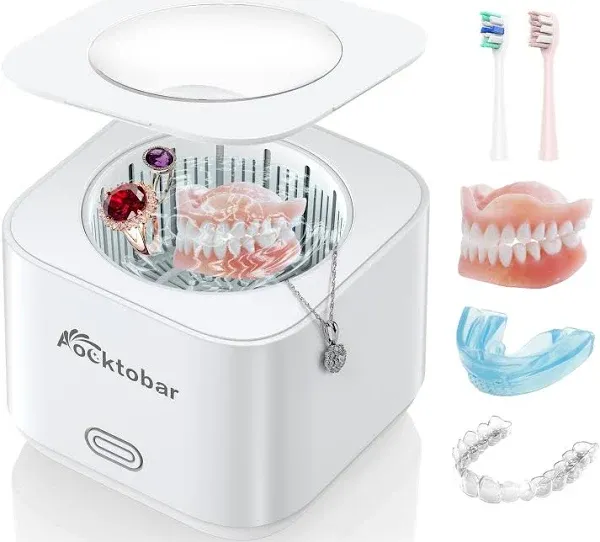 Aocktobar Ultrasonic Retainer Cleaner Machine, 30W Ultrasonic Jewelry Cleaner fo