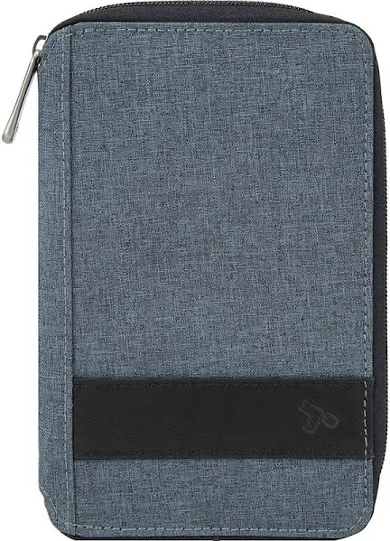 Travelon Multi Passport Holder Blocks RFID Readers 4 Passports Zip Around - Gray