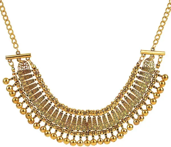 LUREME Vintage Engraved Coin Bib Statement Necklace Clavicle Necklace (01003295)