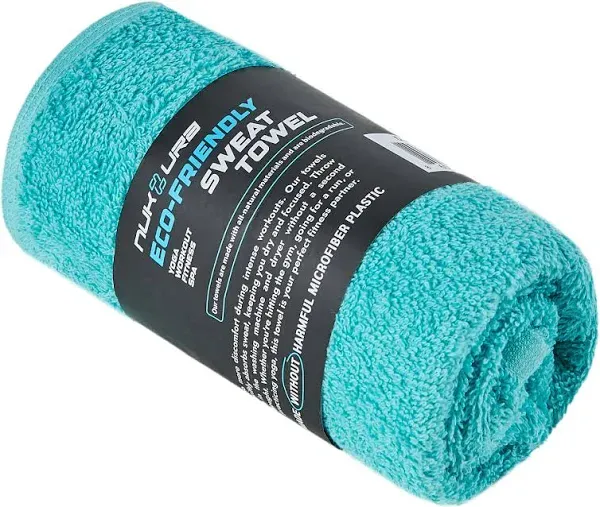 NUKURA Sweat Towel, Extra Soft and Absorbent, 100% Turkish Cotton Towels, 12’’ x 40’’, Running, Neck Towel, Tennis, Camping, 450 GSM, Turquoise