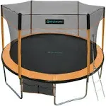 Skybound 15ft Outdoor Recreational Trampoline with Enclosuure Net for Kids and Adults, Orange, Size: 15'