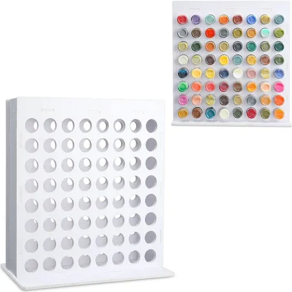  64 Holes Craft Paint Storage Organizer Vertical Paint Rack Only Stand for 