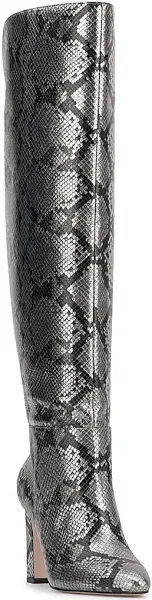 Mistia Over The Knee Boot in Chrome Snake