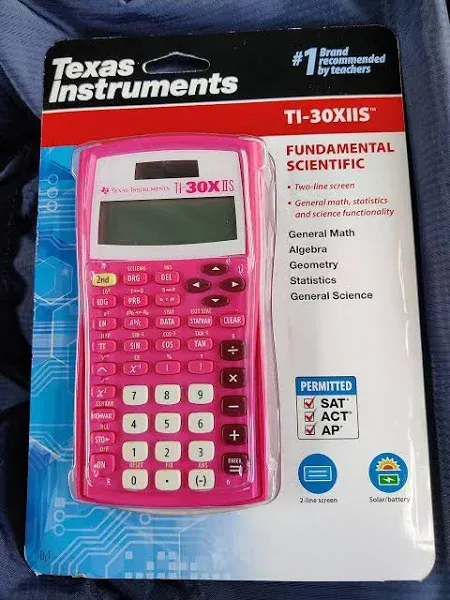 Texas Instruments TI-30X IIS Scientific Calculator Solar Pink ~ TESTED WORKS