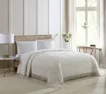 Beatrice Home Fashions Medallion Chenille Bedspread Queen Ivory