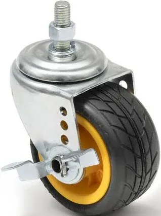 Rock-N-Roller 4" x 2" Ground Glider Wide Caster with Brake Upgrade for R2 - 2 pack