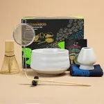 TEANAGOO Matcha Japanese Tea Set - Matcha Bowl, Bamboo Whisk Scoop Sifter, Whisk Holder, Whisk Stand, Whisk Set MSB-1Matcha Green Tea Powder Kit.