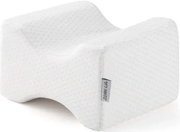 Zoan Knee Pillow for Side Sleepers, Memory Foam Knee Pillow, Leg Pillows for Side Sleeping for Hip, Back and Sciatica Pain Relief