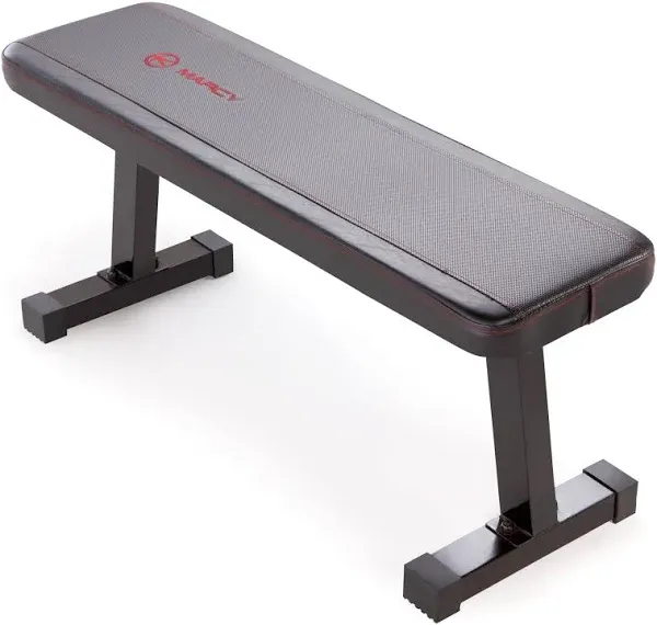  Flat Utility Weight Bench for Home Gym Weight Training and Ab Basic - Black