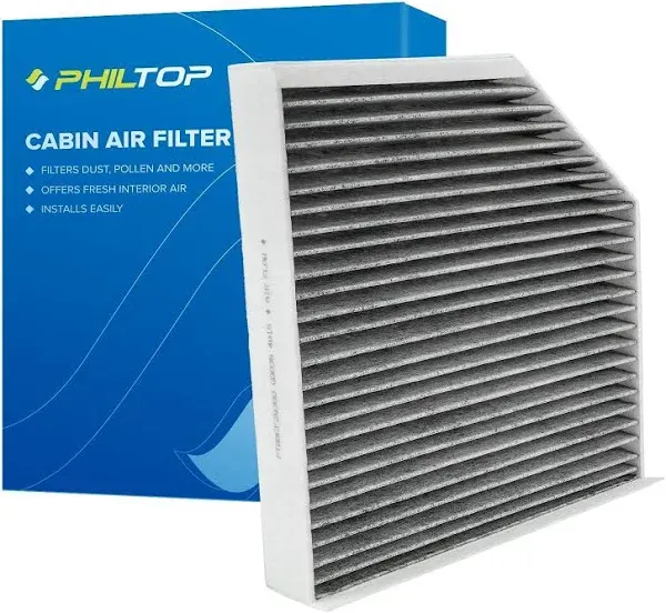 PHILTOP Cabin Air Filter, Replacement for CF12211 Q5 Q7 A4 A5 A6 Quattro SQ5 Q8 S4 S5 A7 Sportback RS5, Premium ACF080 Cabin Filter with Activated Carbon Filter Up Dust Pollen Odor