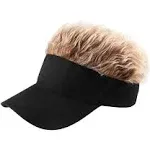 Regilt Adjustable Sun Visor Hat with Wig Spiked Hairs Fashion Baseball Golf Cap for Men & Women